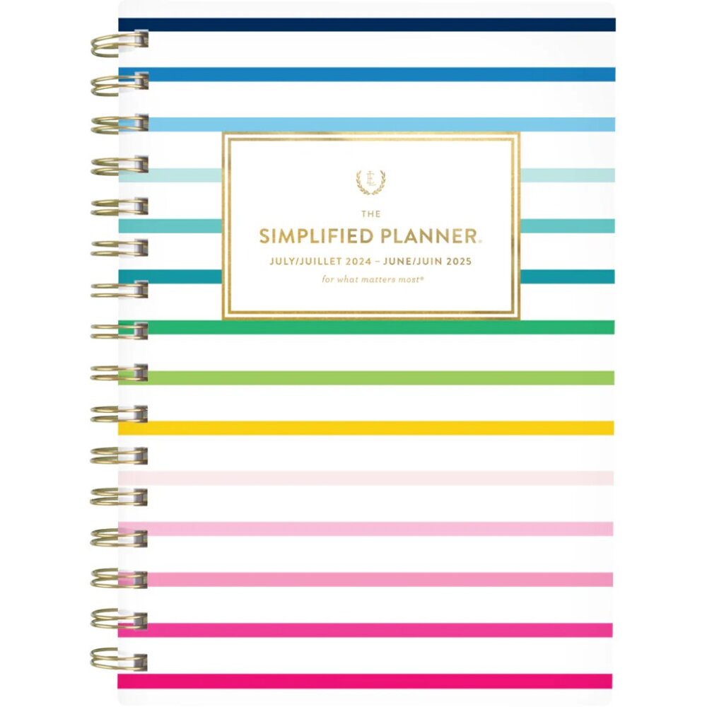 AT-A-GLANCE 2024-2025 Emily Ley Happy Stripe Weekly/Monthly Academic Planner